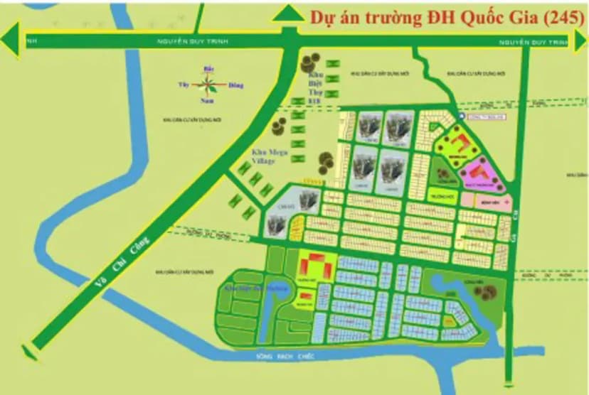 (Dự án mới) ĐHQG 245, đường vào hiện tại Gò Cát, kế bên Khu compound Gladia Khang Điền đã mở bán