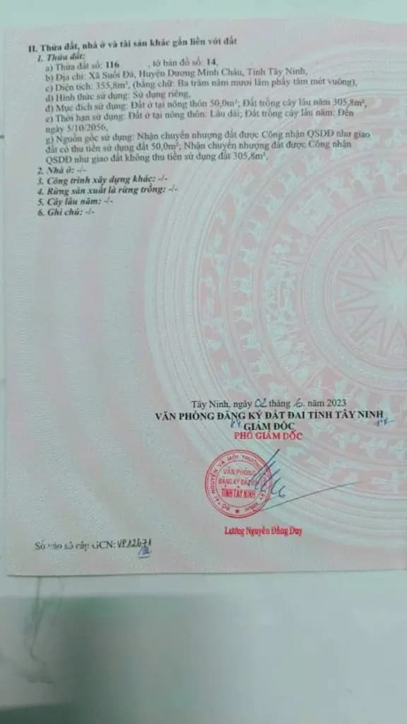 Main-Bán 1724m2 đất thửa đất số 22 tại Ấp Ninh Hưng II, xã Chà Là, huyện Dương Minh Châu, tỉnh Tây Ninh-2