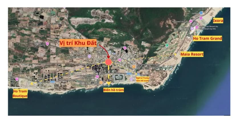 Đất thổ cư 3ty9 Hồ Tràm, cách Biển Hồ Tràm chỉ 500m, sổ sẵn, sát Ngã 4 lớn Trung tâm để đầu tư Dịch Vụ-Tài Chính