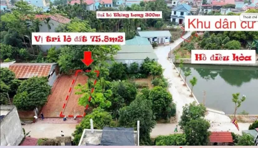Bán Đất 100m2 có sẵn 100 m2 thổ cư giá 2 tỷ tại Xã Phú Cát Huyện Quốc Oai Hà Nội