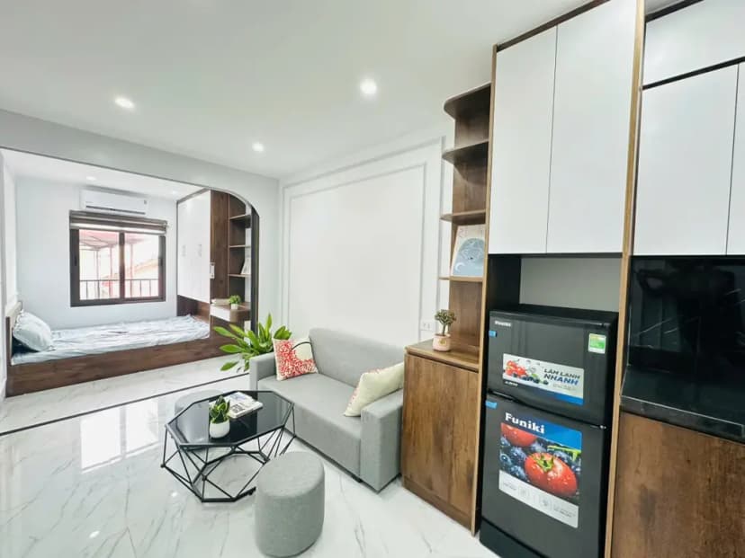 Cho thuê căn 1Pn 1Pk Full đủ đồ đẹp tại ngõ 97 Khương Trung, Ngã Tư Sở