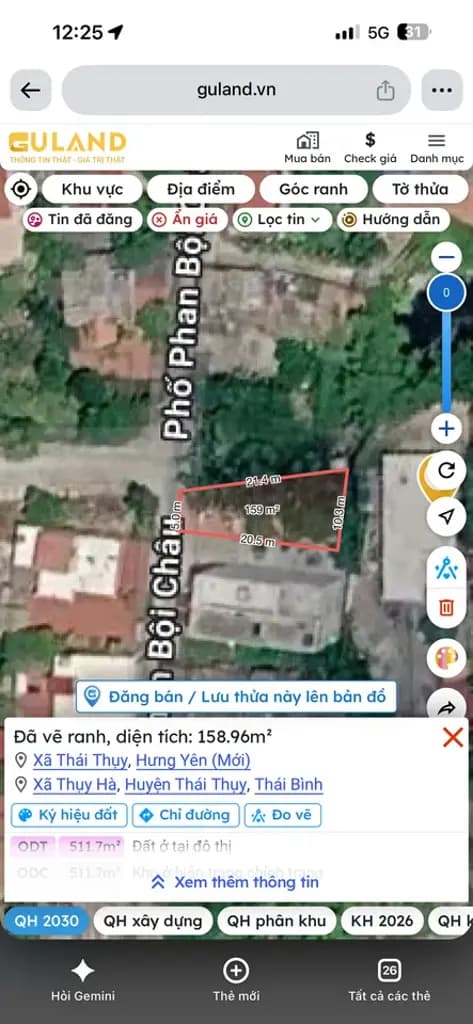 Main-Chính chủ cần bán thửa đất đẹp 158m2 có sẵn 76.5 m2 thổ cư, đất nở hậu, giá 2.2 tỷ, mặt tiền Phố Phan Bội Châu-1