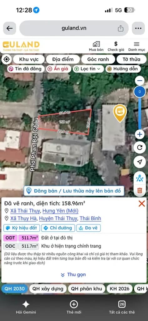 Main-Chính chủ cần bán thửa đất đẹp 158m2 có sẵn 76.5 m2 thổ cư, đất nở hậu, giá 2.2 tỷ, mặt tiền Phố Phan Bội Châu-3