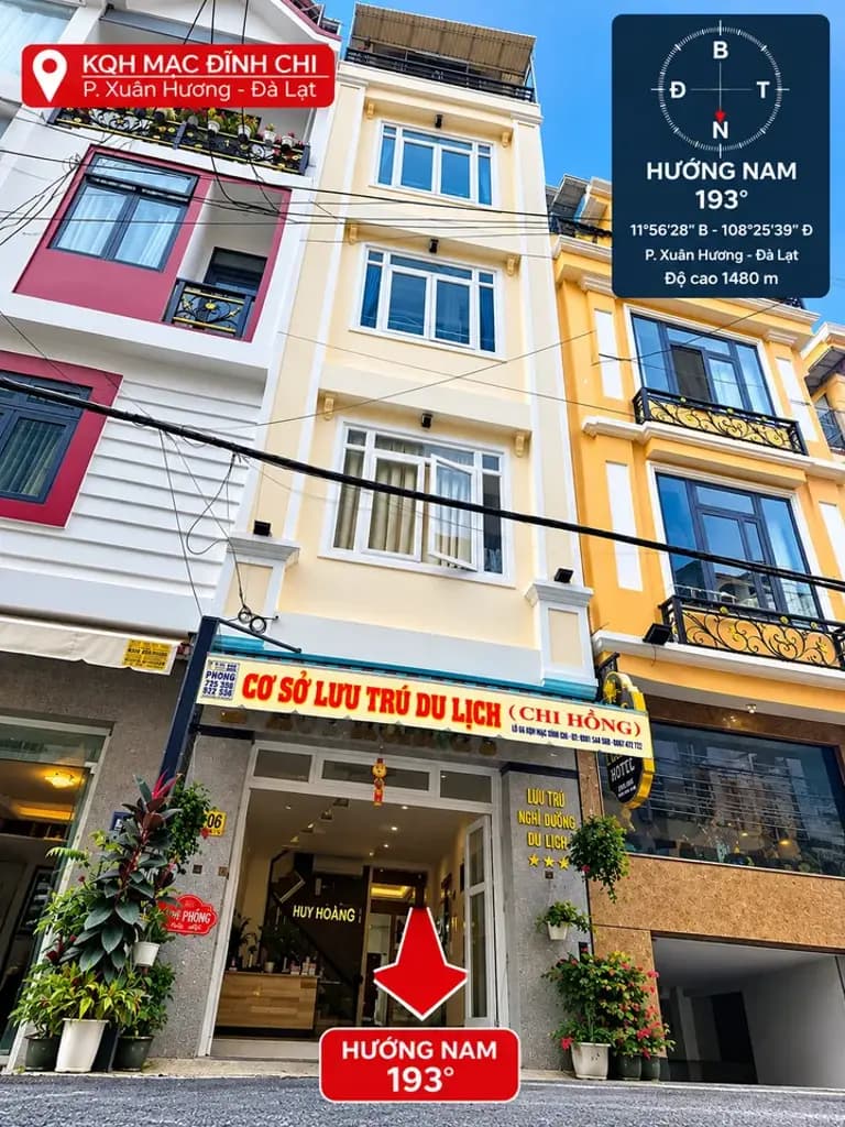 Bán Khách sạn 44m2 có sẵn 44 m2 thổ cư giá 7.9 tỷ tại Đường Mạc Đĩnh Chi - Chọn - Phường Xuân Hương - Đà Lạt Lâm Đồng