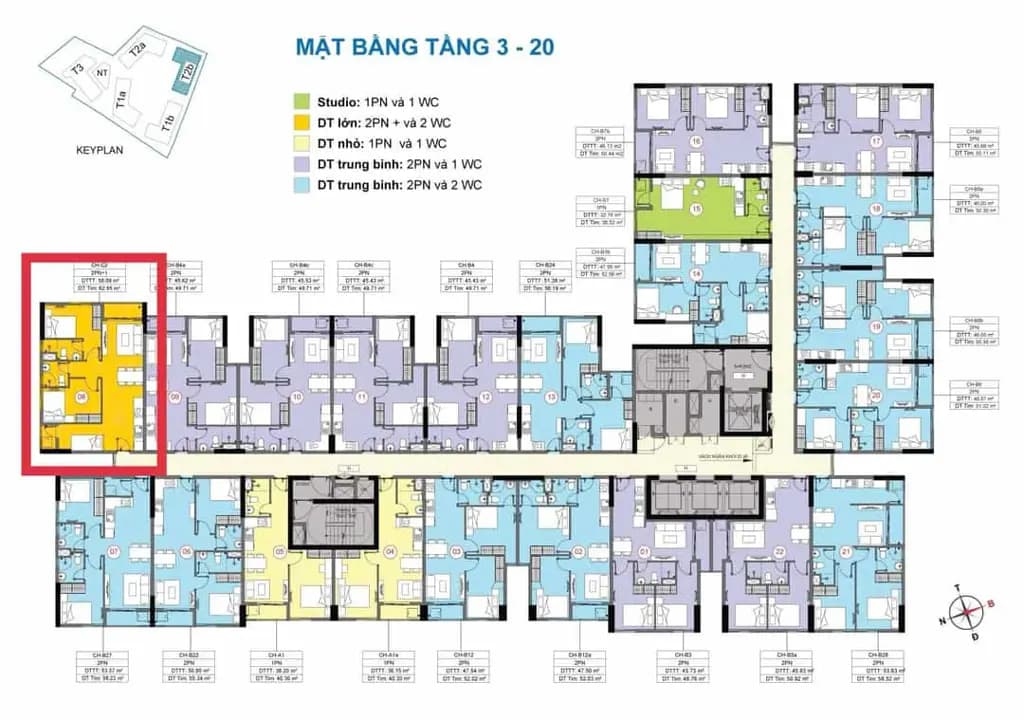 Main-HOT Căn hộ 2PN+ 2WC 63m² giá 1,9 tỷ – View trọn 2 hồ bơi, tầng đẹp tại dự án Destino Centro-1