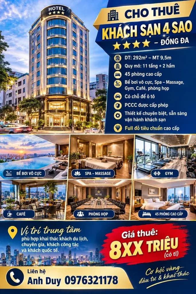 Main-CHO THUÊ KHÁCH SẠN 4 SAO – ĐỐNG ĐA : 292m² – MT 9,5m - 11 tầng + 2 hầm-0