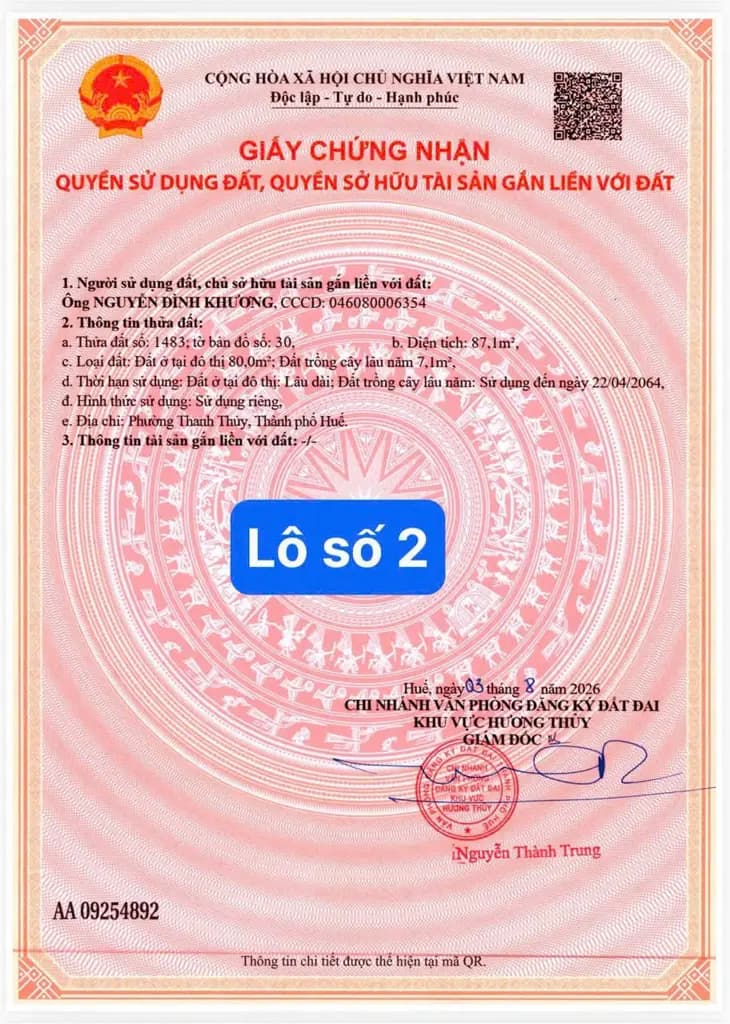 Main-Bán đất kiệt Phùng Lưu - gần làng Đại Học - Huế-1