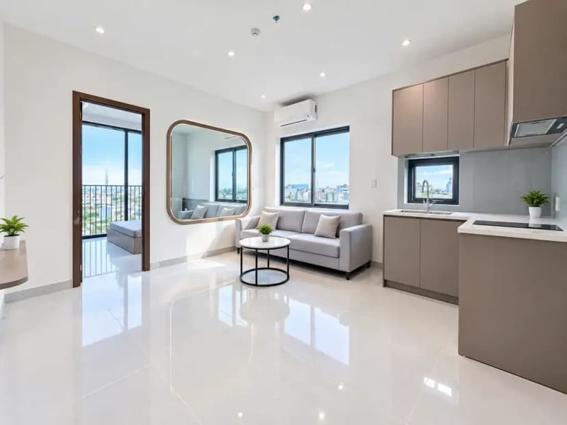 CHO THUÊ CĂN HỘ 1PN 50M² MỚI 100% – CỒN DẦU 18, HÒA XUÂN – 12TR/THÁNG