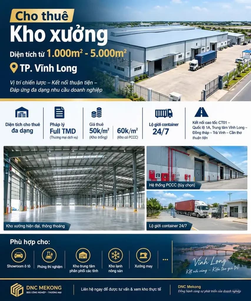 Main-Cho thuê Kho, nhà xưởng 1000m2-6000m2 giá 50.000vnd/m2 tại Vĩnh Long-0