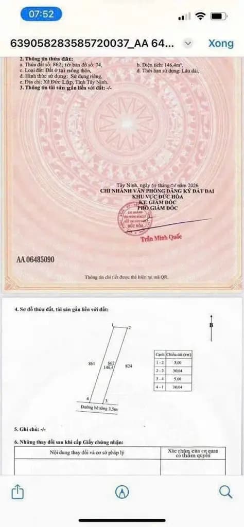 Main-CẦN TIỀN BÁN GẤP - ĐẤT KẾ BÊN KCN ĐỨC HÒA 3 - KẾ BÊN CỦ CHI - HÓC MÔN - XÂY TRỌ, ĐẦU TƯ ĐỀU RẤT OK - 850 TRIỆU (5X30)-3