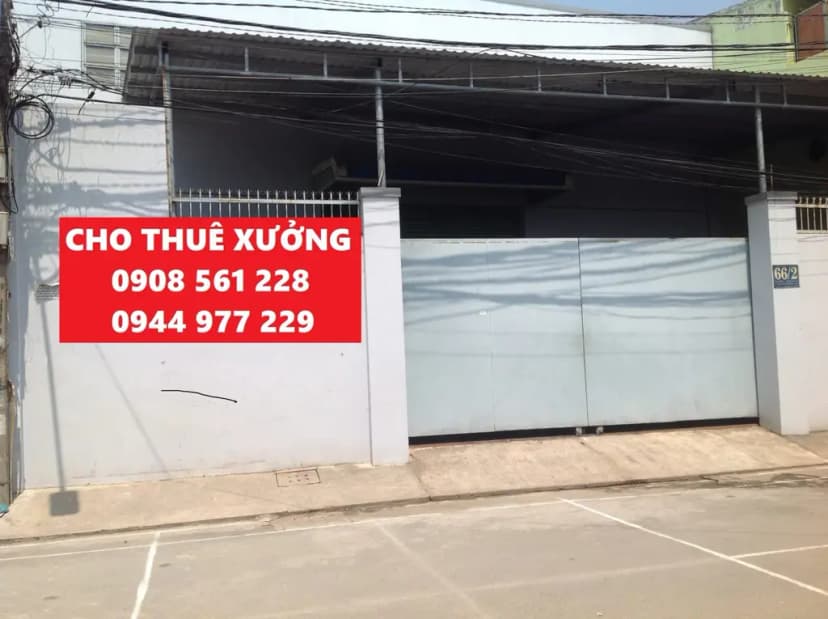 Nhà xưởng cho thuê phường an phú đông quận 12 dt: 400m giá 22 triêu/tháng LH: 0908561228