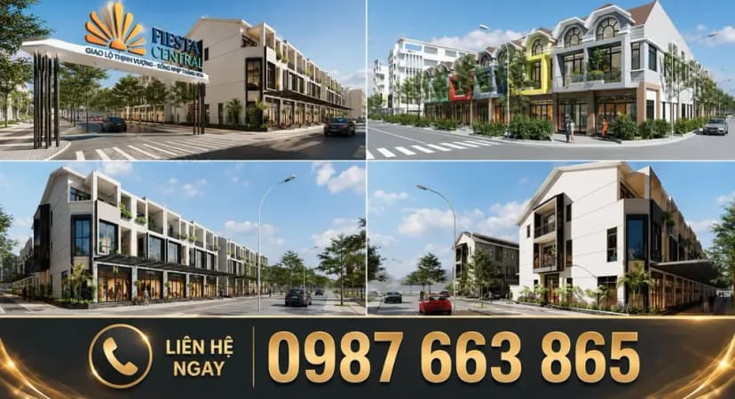 FIESTA CENTRAL BÌNH DƯƠNG – nhà phố 2 mặt tiền đối diện trường Nguyễn Khuyến cơ sở 2 098.766.3865