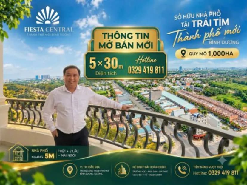 SHOPHOUSE MẶT TIỀN TRUNG TÂM BÌNH DƯƠNG - SẴN SÀNG KINH DOANH - 0329419811
