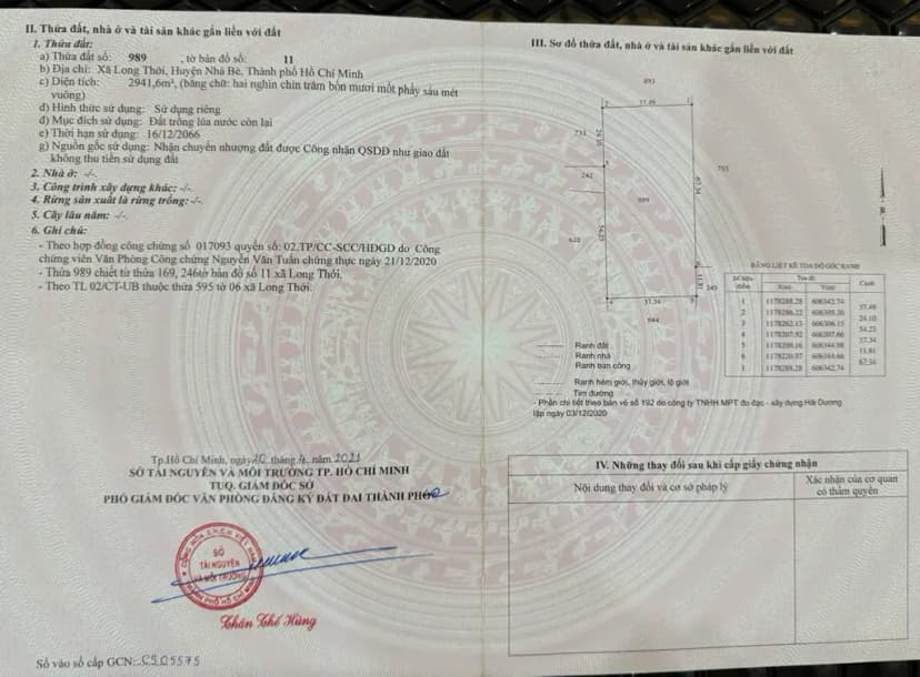 Bán Đất 2941m2 giá 6.18 tỷ tại Đường Xương Cá 1 Xã Long Thới Huyện Nhà Bè TP. Hồ Chí Minh