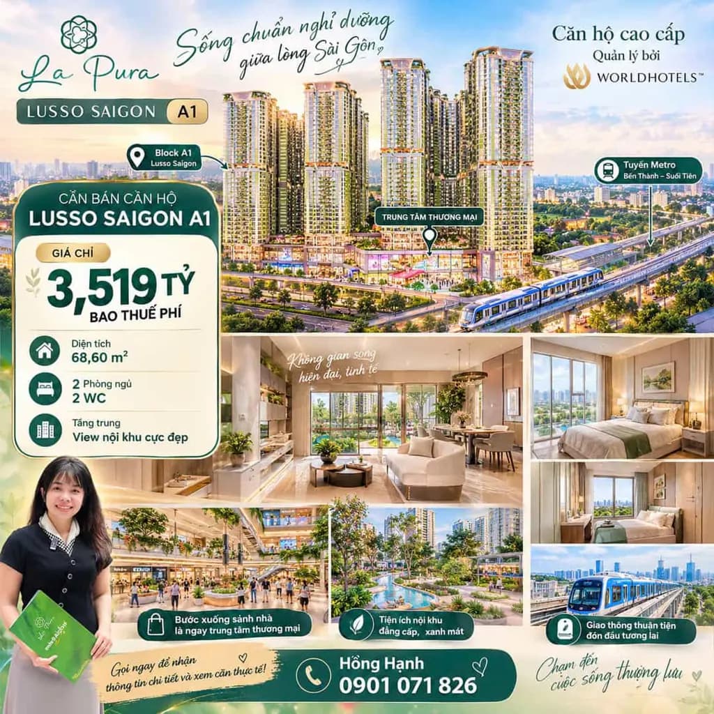 Main-BÁN CĂN HỘ LUSSO SAIGON A1 – LA PURA – 68,6M² – 2PN 2WC – VIEW NỘI KHU – 3,519 TỶ-0